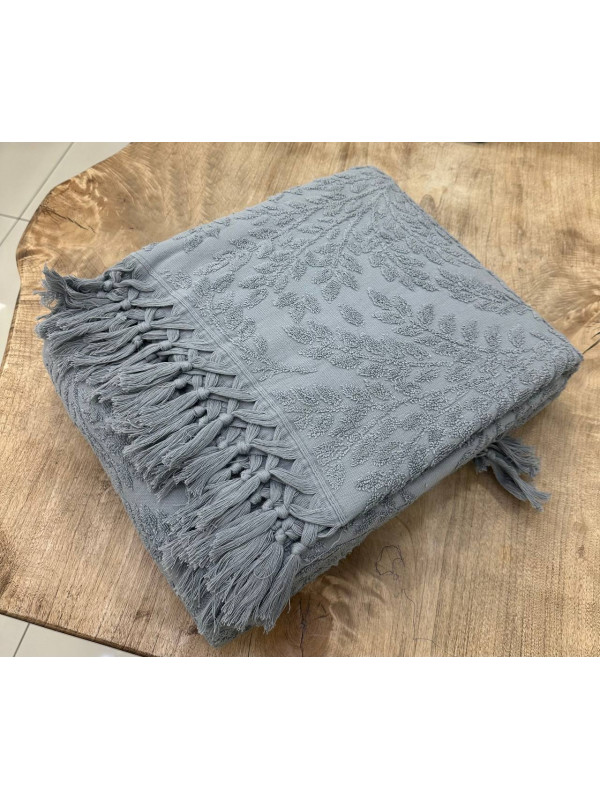 Şikel Home "Salkim" Махровое покрывало с помпонами 200×220 см (Серый)
